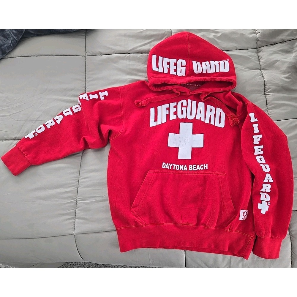 Official Licensed Lifeguard Hoodie Sweater Red‎ Size Small Unisex Daytona Beach